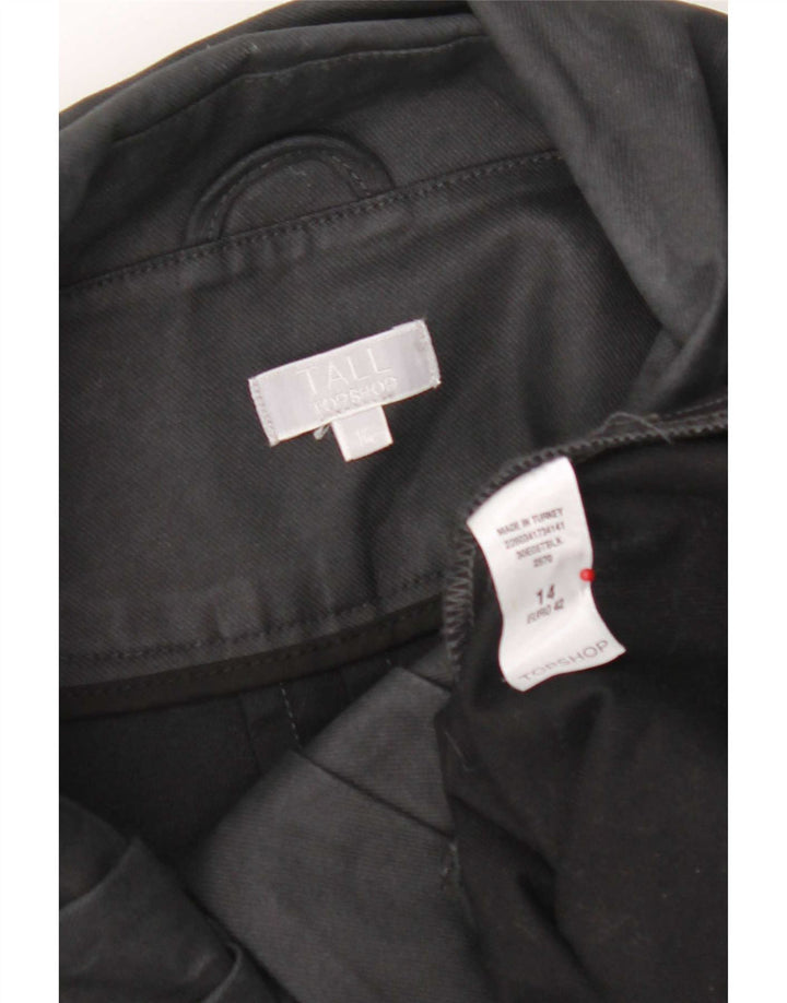 Topshop Bomber da donna con maniche a 3/4 UK 14 grande cotone nero