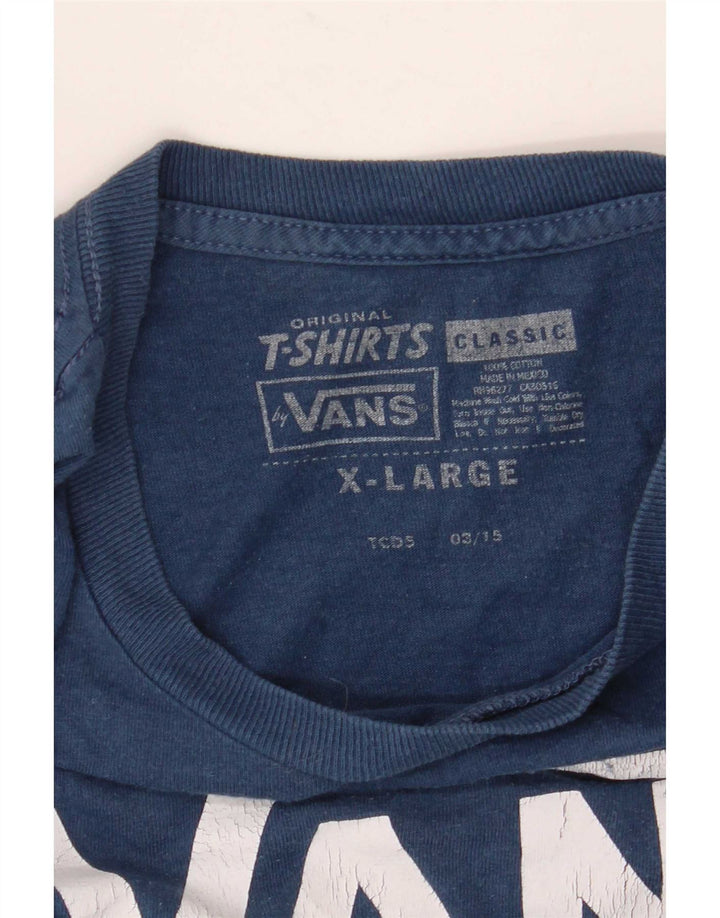 T-shirt grafica da uomo Vans Top XL in cotone blu