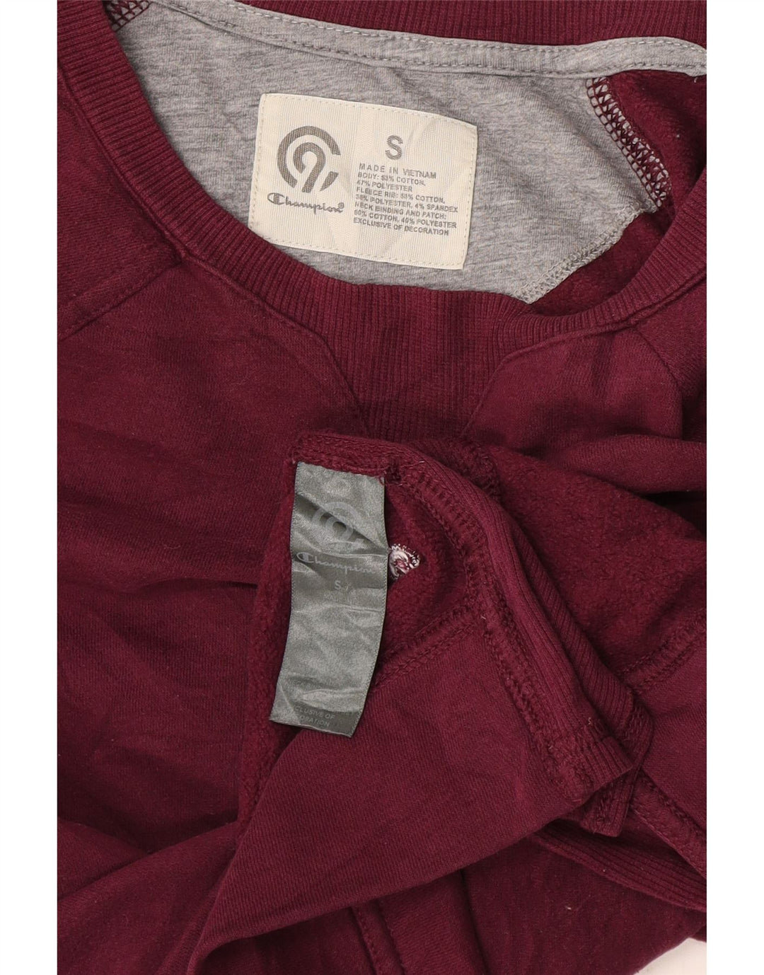 Felpa corta oversize da donna Champion, maglione UK 10 piccolo bordeaux