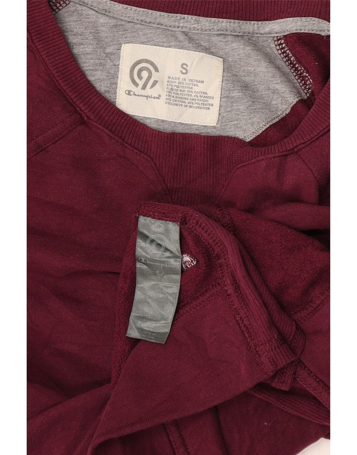 Felpa corta oversize da donna Champion, maglione UK 10 piccolo bordeaux