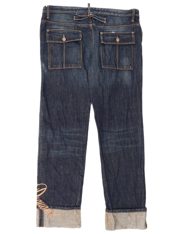Dsquared2 Jeans dritti con grafica da uomo IT 52 XL W36 L30 Cotone blu navy