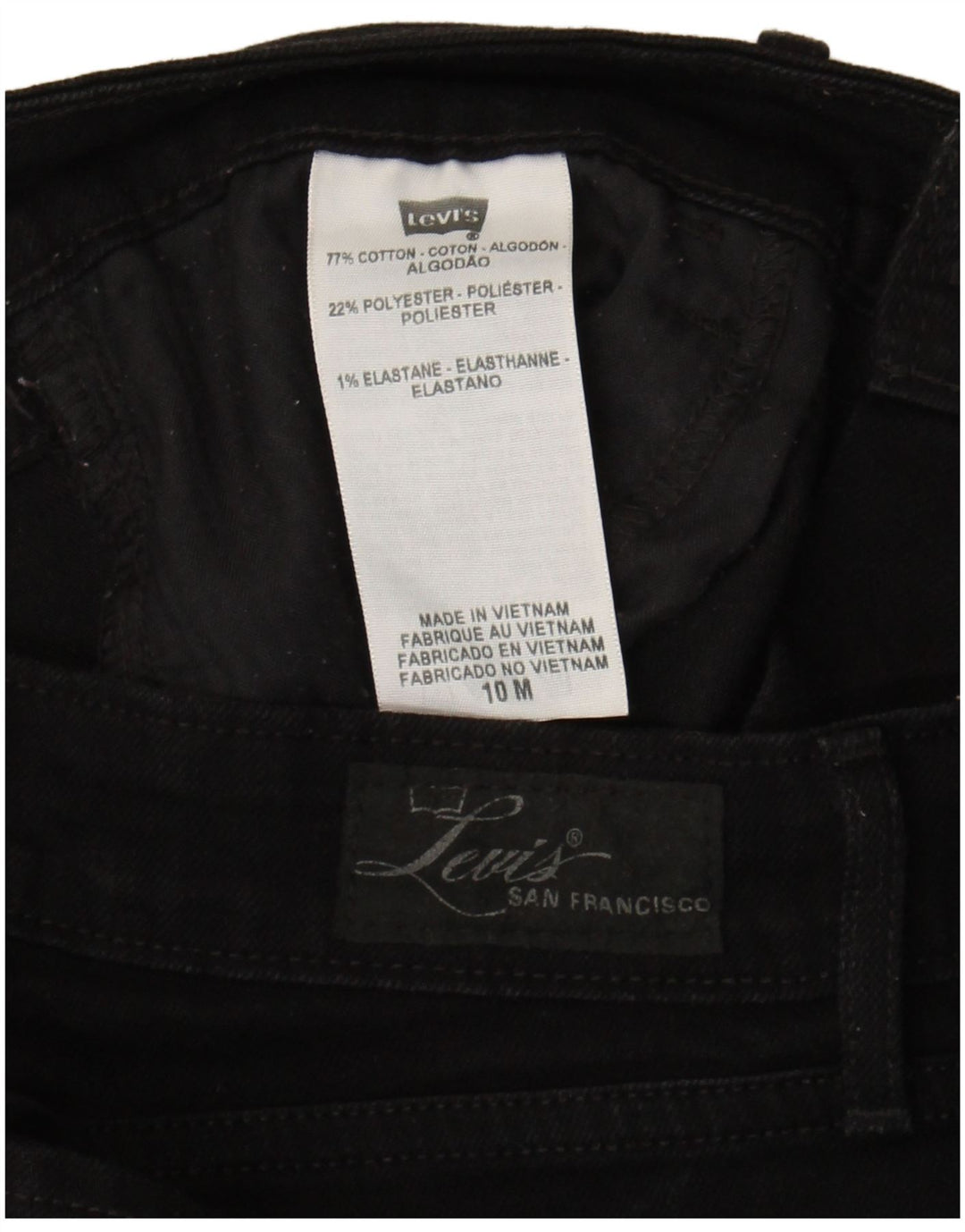 Jeans Bootcut da donna Levi's US 10 Large W32 L31 cotone nero