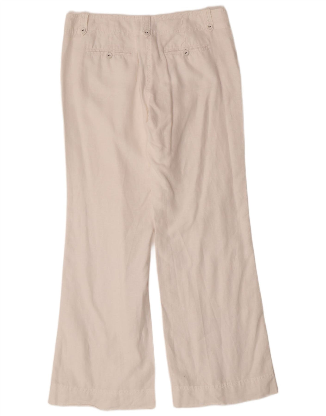 MONSOON Pantaloni chino bootcut da donna UK 12 Medium W32 L31 Lino bianco