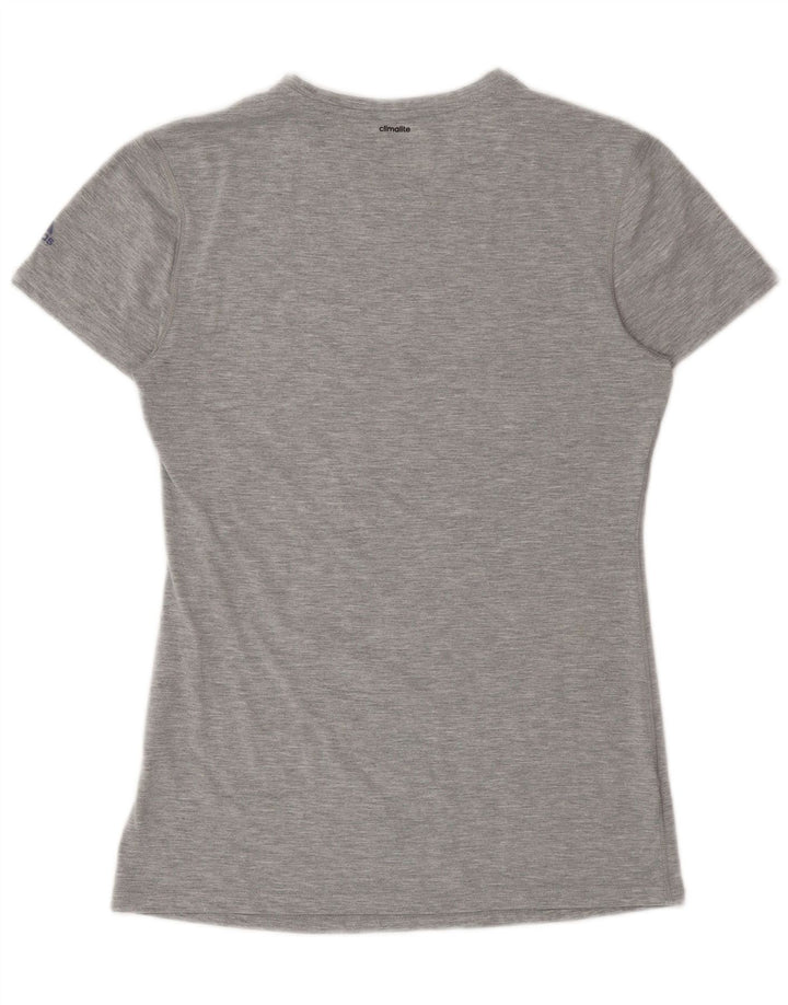 T-shirt grafica da donna Adidas Top UK 12 poliestere grigio medio