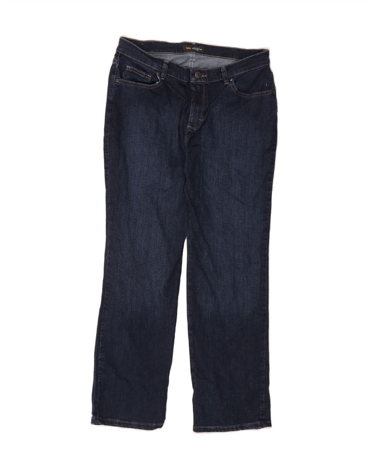 LEE Womens Mid Rise Straight Jeans US 12 Large W32 L29 Navy Blue Vintage Lee and Second-Hand Lee from Messina Hembry 