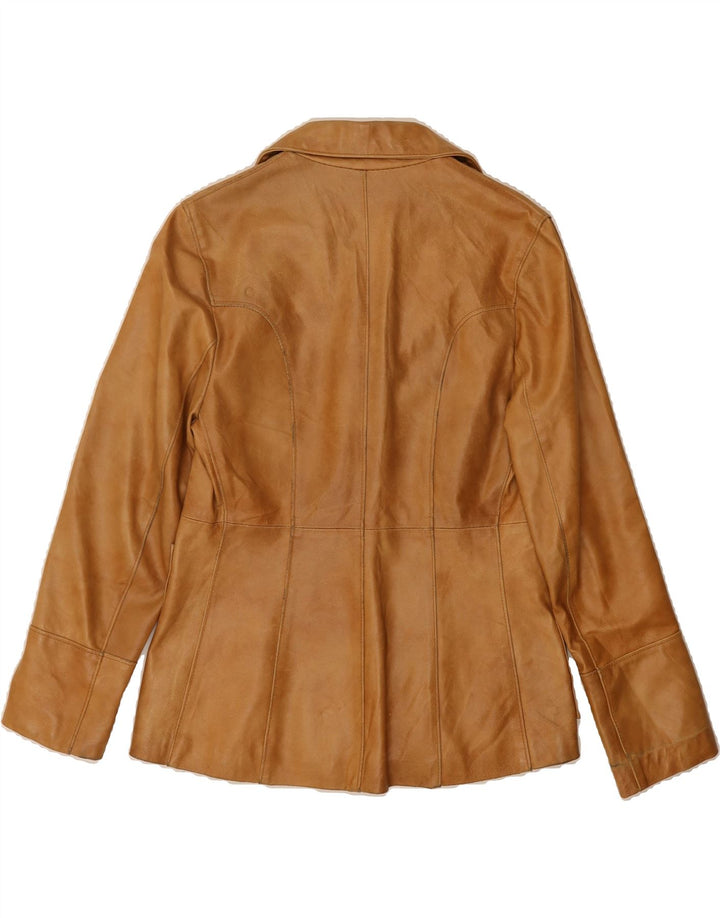 VINTAGE Womens 3/4 Sleeve Leather Jacket IT 48 XL Brown Leather Vintage Vintage and Second-Hand Vintage from Messina Hembry 