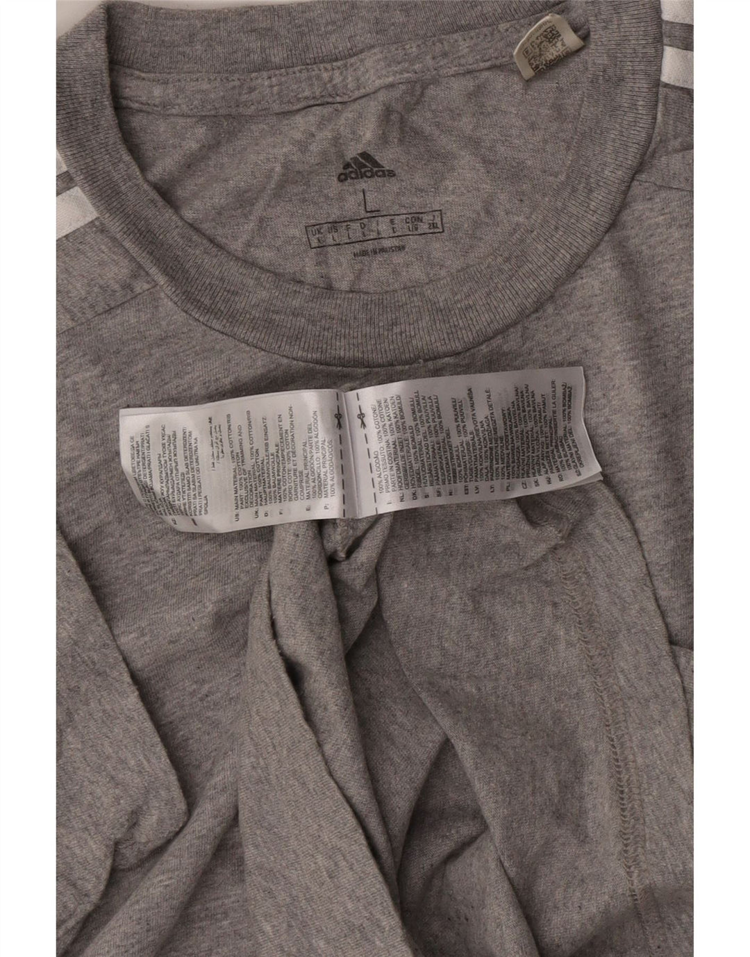T-shirt ADIDAS da uomo Top grande in cotone grigio