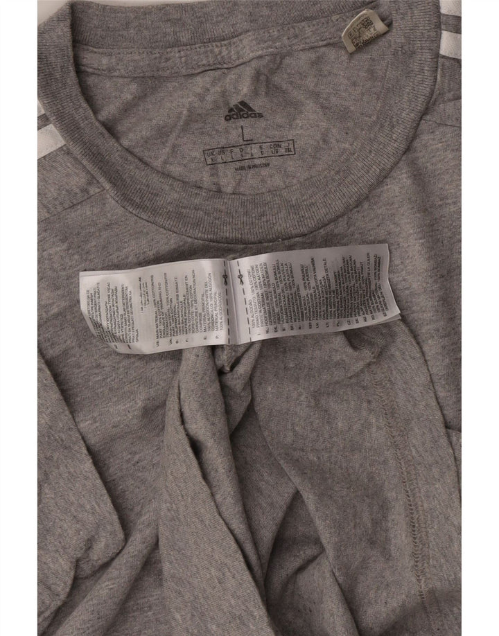 T-shirt ADIDAS da uomo Top grande in cotone grigio