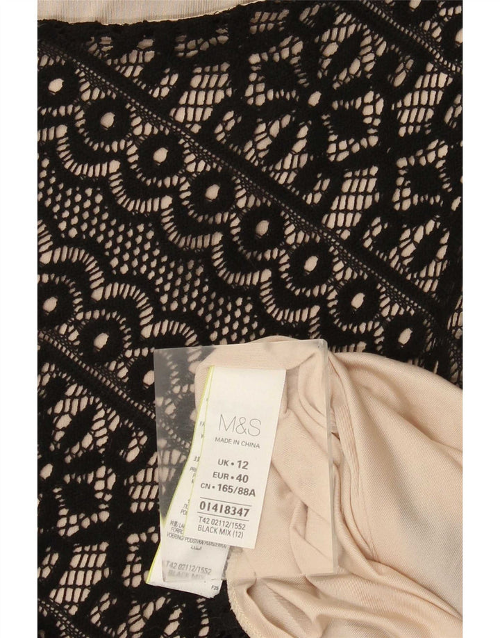 Abito tubino in pizzo da donna Marks & Spencer UK 12 medio nero floreale
