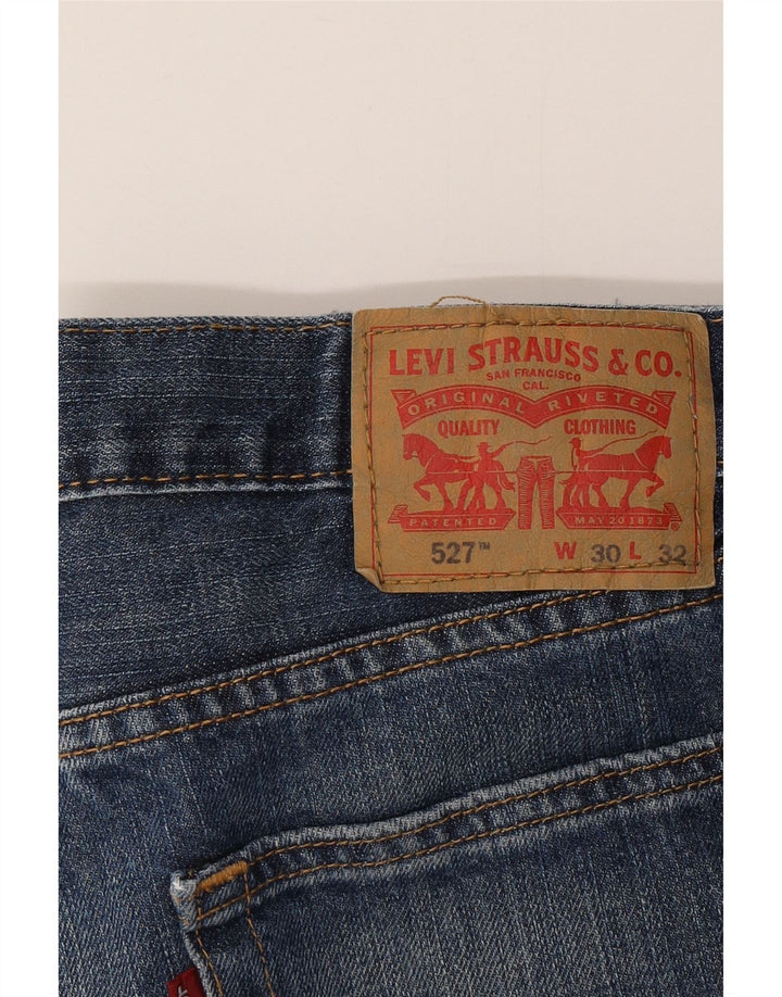 Levi's Uomo 527 Jeans Bootcut Slim W30 L32 Cotone Blu