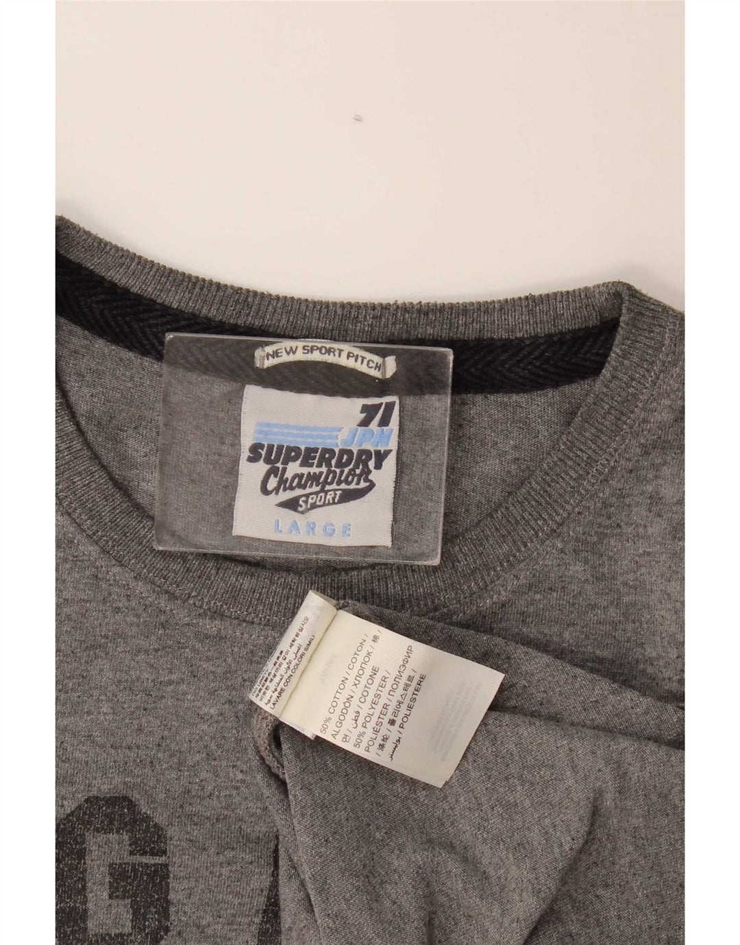 T-shirt grafica da uomo Superdry Top grande in cotone grigio