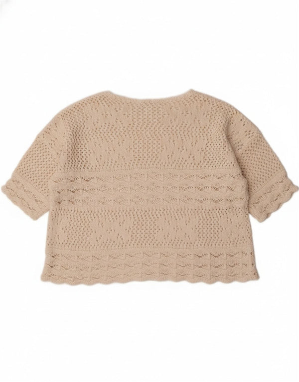 Maglione maglione con scollo a barca corto da donna Redok UK 14 medio bianco sporco