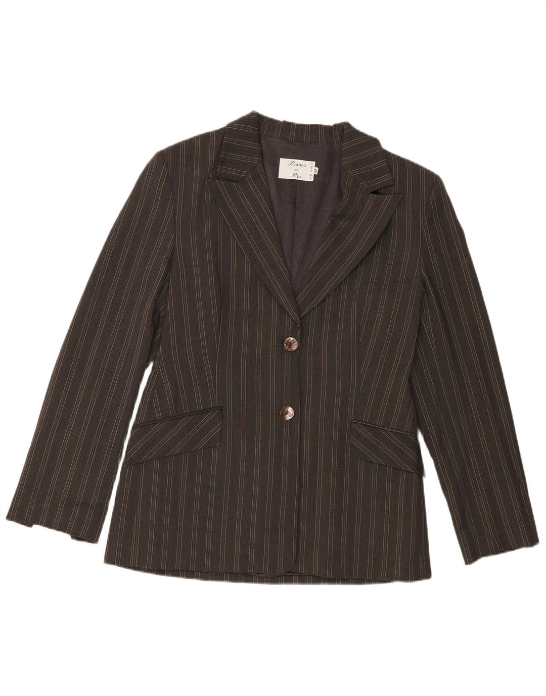 Giacca Blazer a 2 Bottoni da Donna Bianco e Blu IT 42 Grigio Medio a Righe