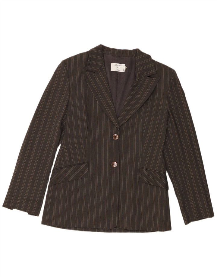 Giacca Blazer a 2 Bottoni da Donna Bianco e Blu IT 42 Grigio Medio a Righe