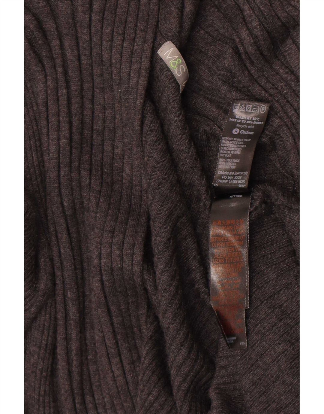 Maglione cardigan aperto lungo da donna Marks & Spencer UK 18 XL Grigio