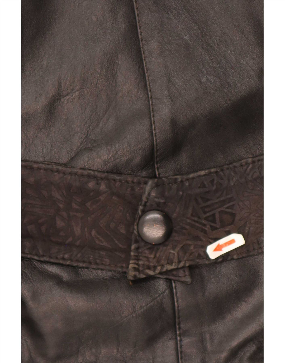 Giacca in pelle oversize da donna vintage UK 10 piccola nera