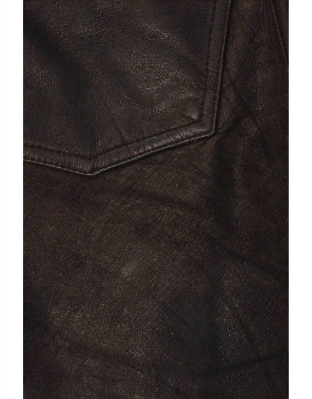 Pantaloni dritti in pelle vintage da uomo W34 L32 Marrone