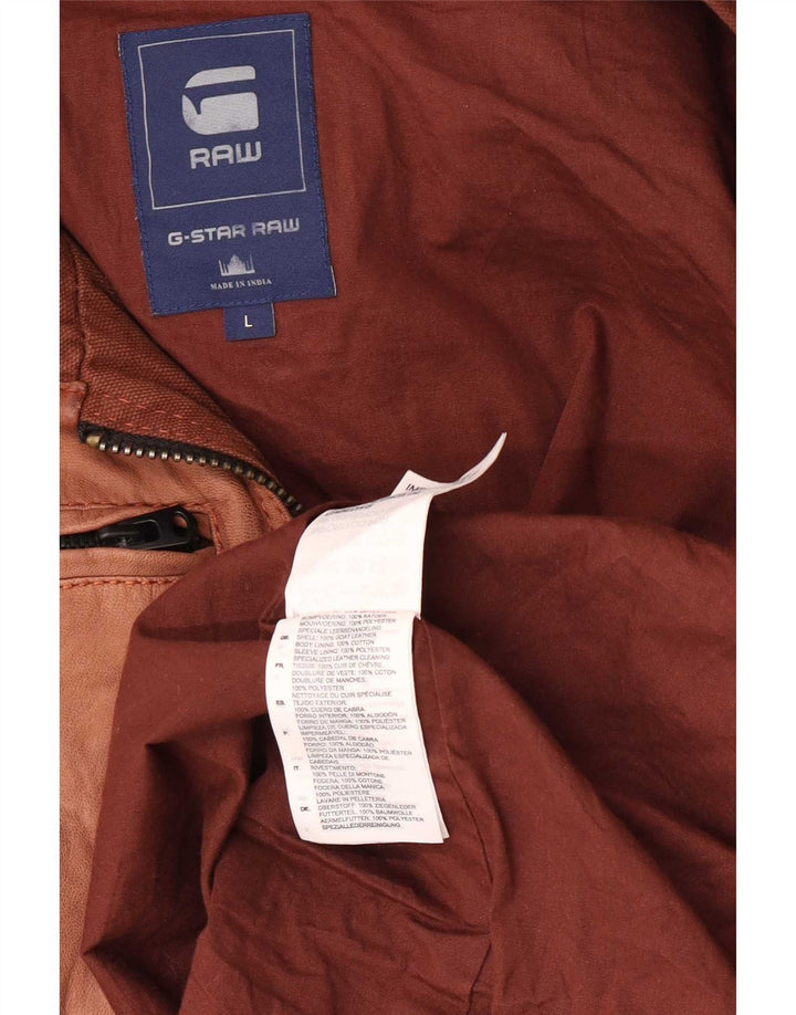 Giacca da motociclista in pelle scamosciata da uomo G-Star UK 40 grande in pelle marrone