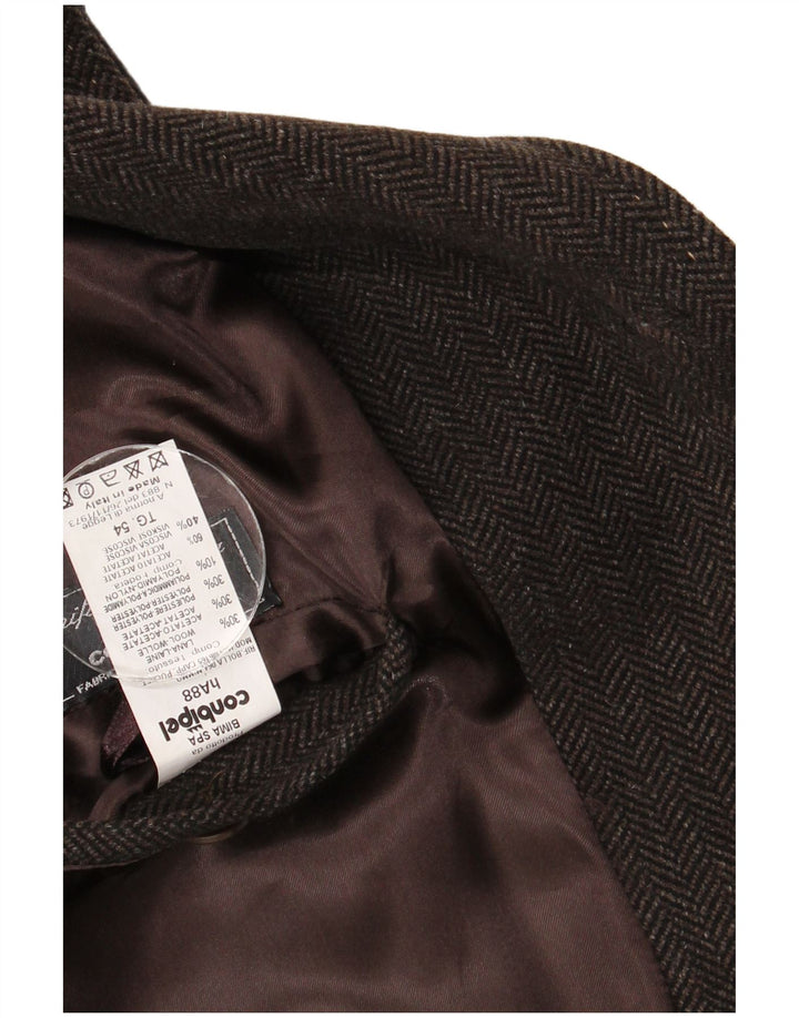 Cappotto Chesterfield Uomo Conbipel IT 54 XL Lana Spinata Marrone
