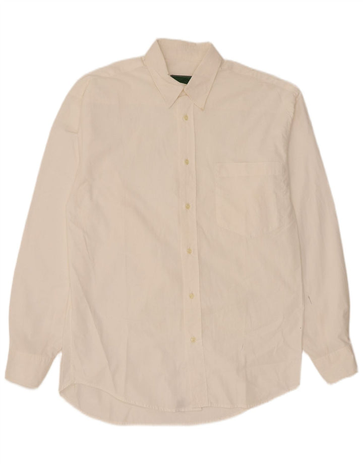 Camicia vintage da uomo piccola in cotone bianco