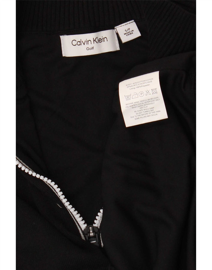 Calvin Klein Uomo Maglione con zip sul collo Piccolo cotone nero