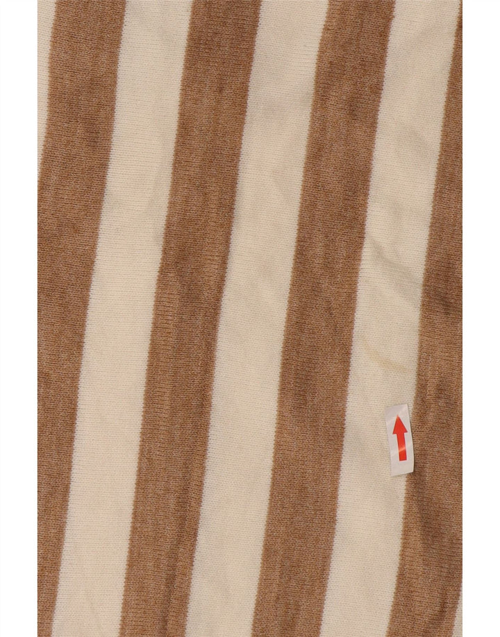 Maglione maglione con scollo a barca da donna Marks & Spencer UK 12 a righe beige medio
