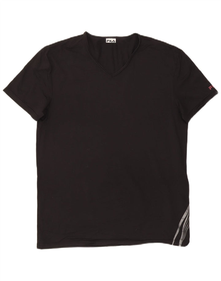 T-shirt da uomo FILA Top grande nera