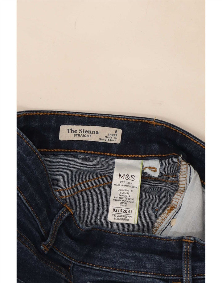 Jeans dritti da donna Marks & Spencer UK 8 piccoli W36 L28 blu navy