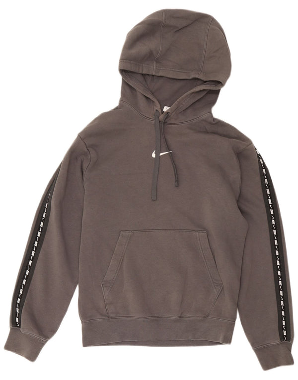 Felpa con cappuccio grafica Nike da uomo XS in cotone color block grigio
