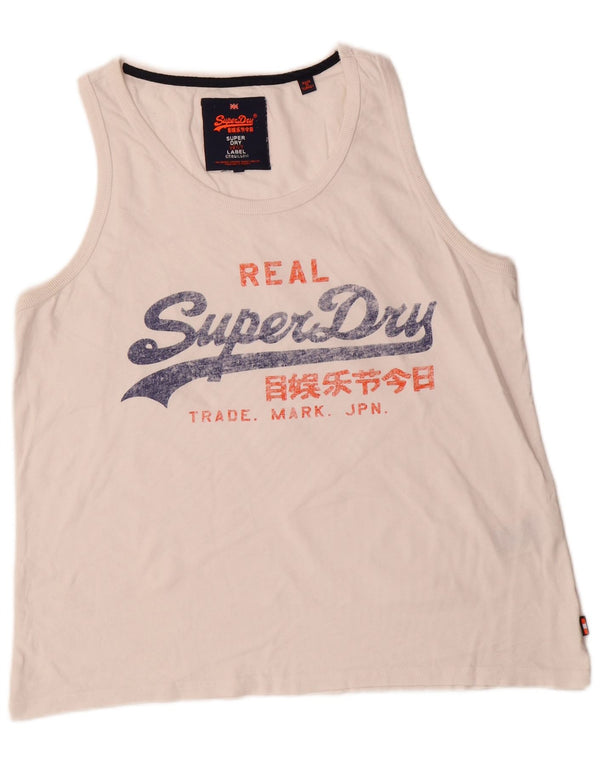 Canotta grafica da uomo Superdry XL in cotone bianco