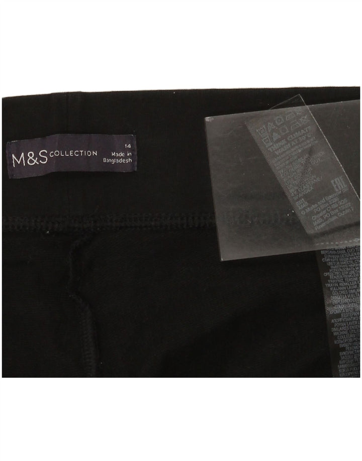 Pantaloni da tuta da donna Marks & Spencer UK 14 grandi cotone nero