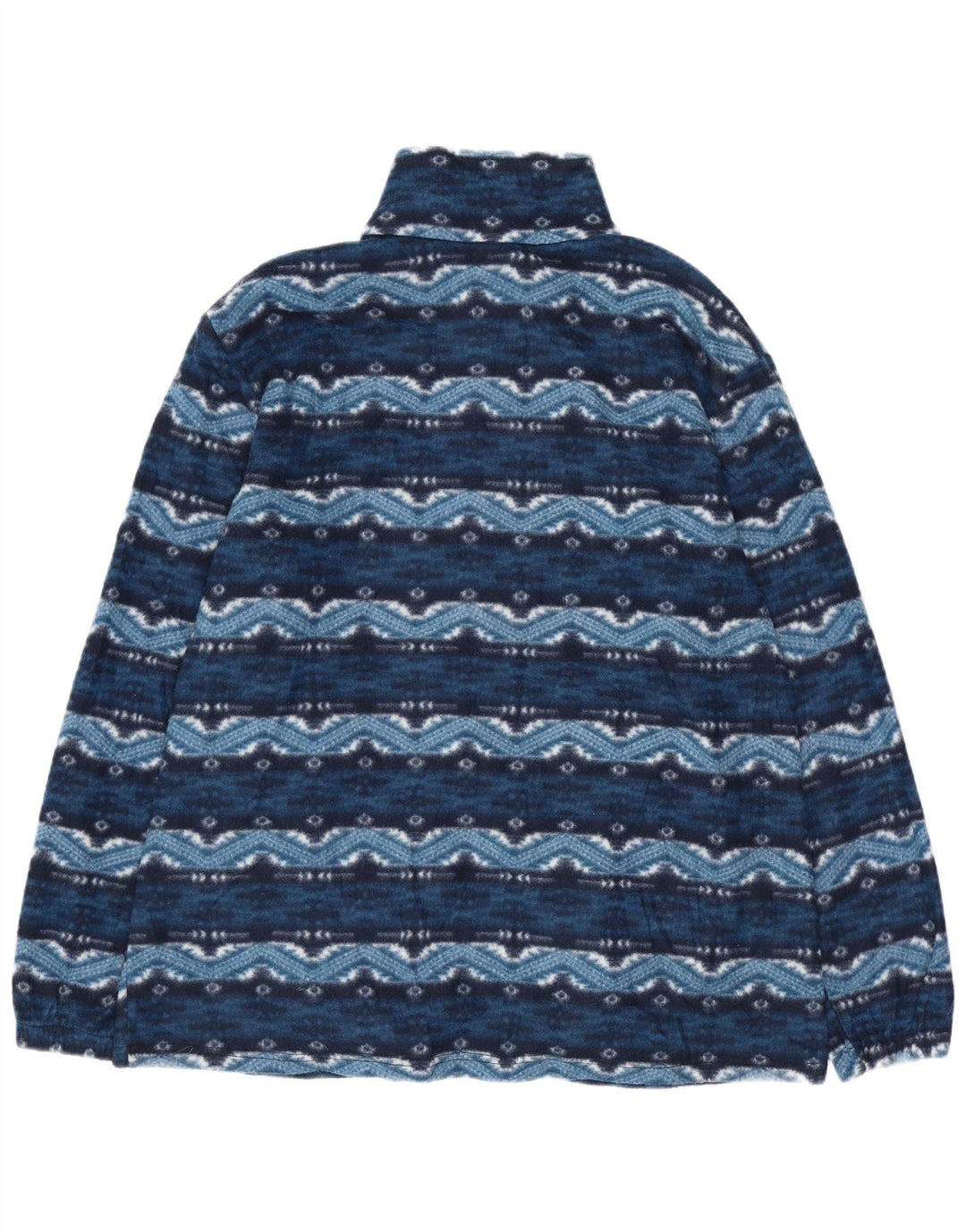 Giacca in pile da uomo VINTAGE UK 38 cotone Fair Isle blu medio