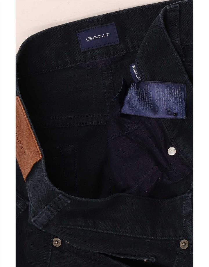 Jeans dritti da uomo vestibilità regolare Gant W36 L32 cotone blu navy
