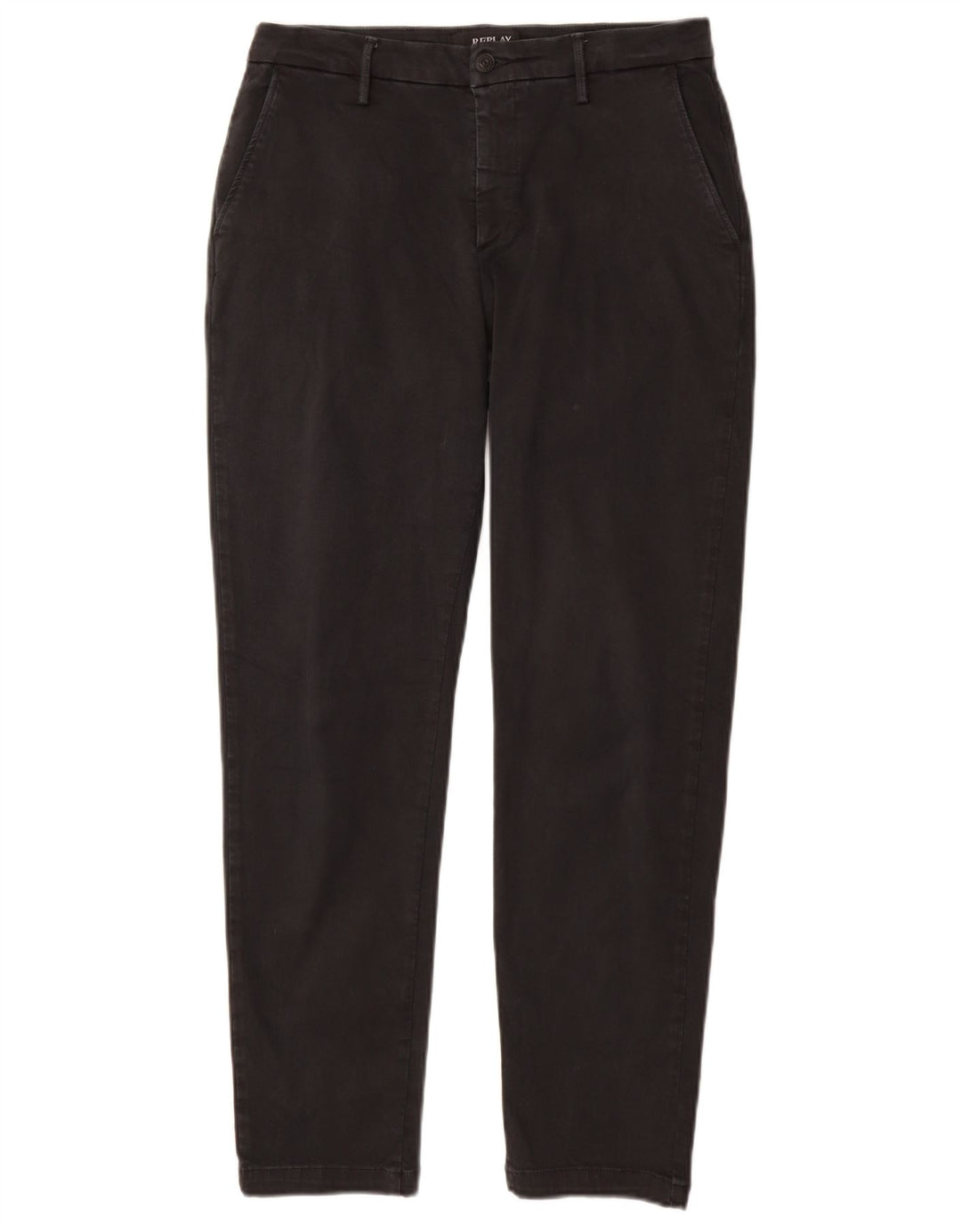 REPLAY Pantaloni chino da donna vestibilità regolare W31 L29 cotone nero