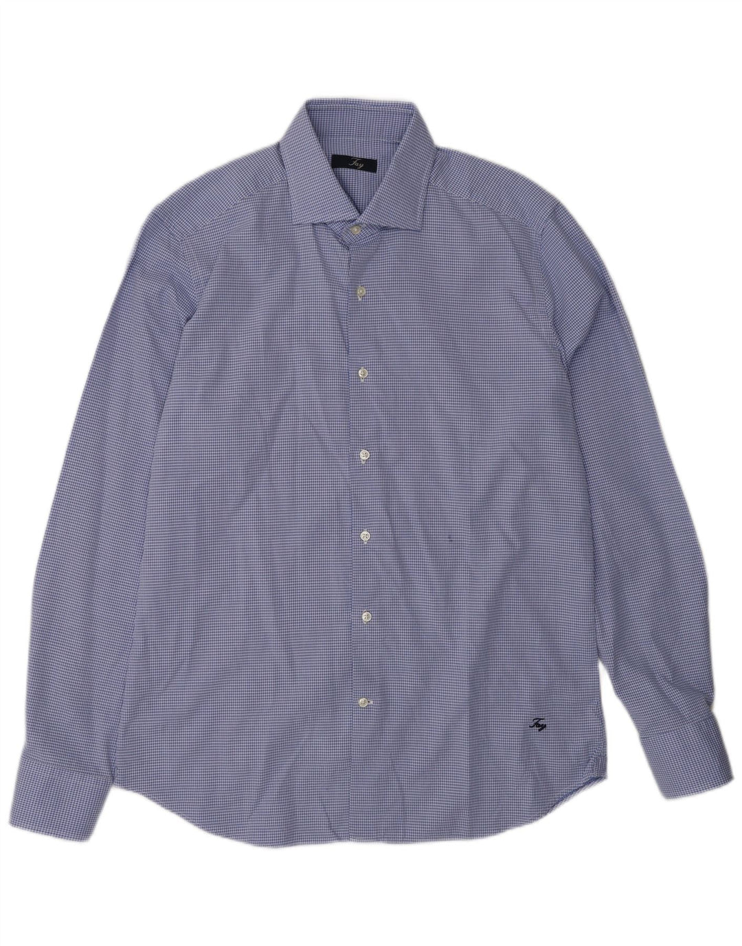 Camicia da uomo FAY taglia 42 16 1/2 grande cotone maculato blu