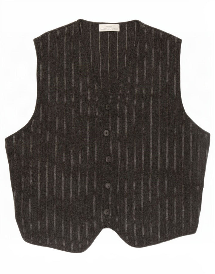 Marks & Spencer Gilet da uomo St. Michael Grande acrilico a righe grigie