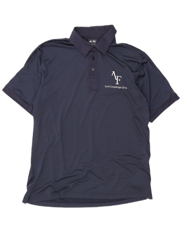 Polo grafica da golf da uomo Adidas, grande, blu navy, in poliestere sportivo