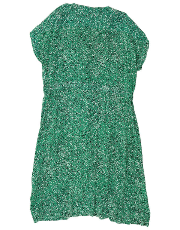 JOULES Abito chemisier a maniche corte da donna UK 18 XL Viscosa maculata verde