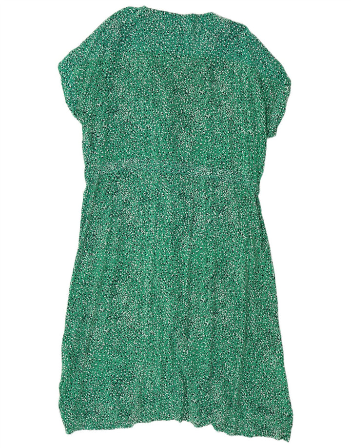 JOULES Abito chemisier a maniche corte da donna UK 18 XL Viscosa maculata verde