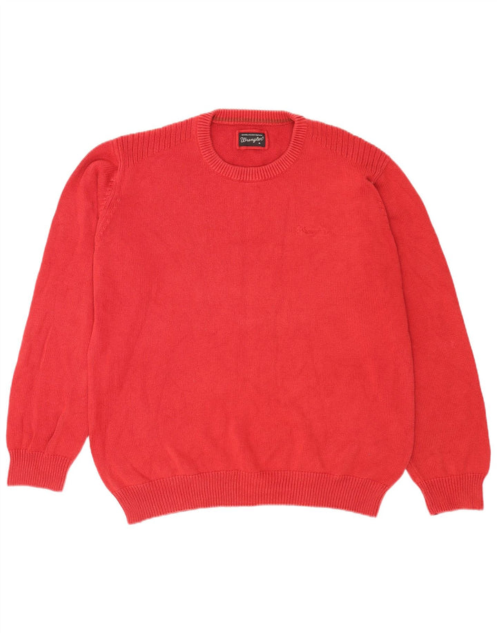 Maglione maglione girocollo da uomo Wrangler XL in cotone rosso