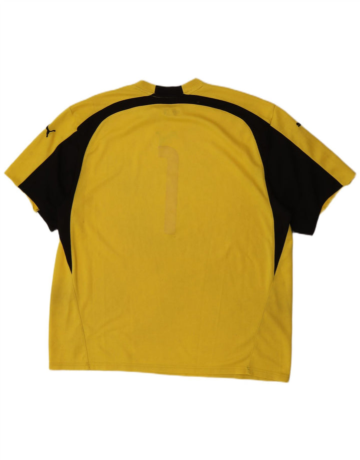 T-shirt grafica da uomo Puma Top 2XL color block giallo
