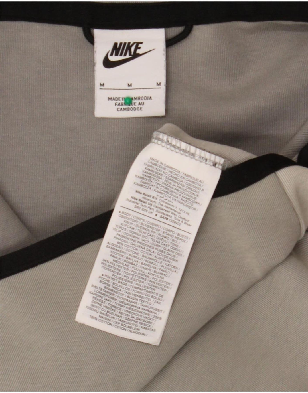 Felpa con cappuccio e zip Nike da uomo in cotone color block grigio medio
