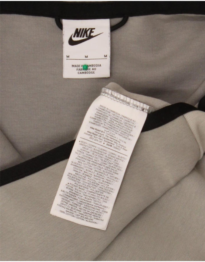 Felpa con cappuccio e zip Nike da uomo in cotone color block grigio medio