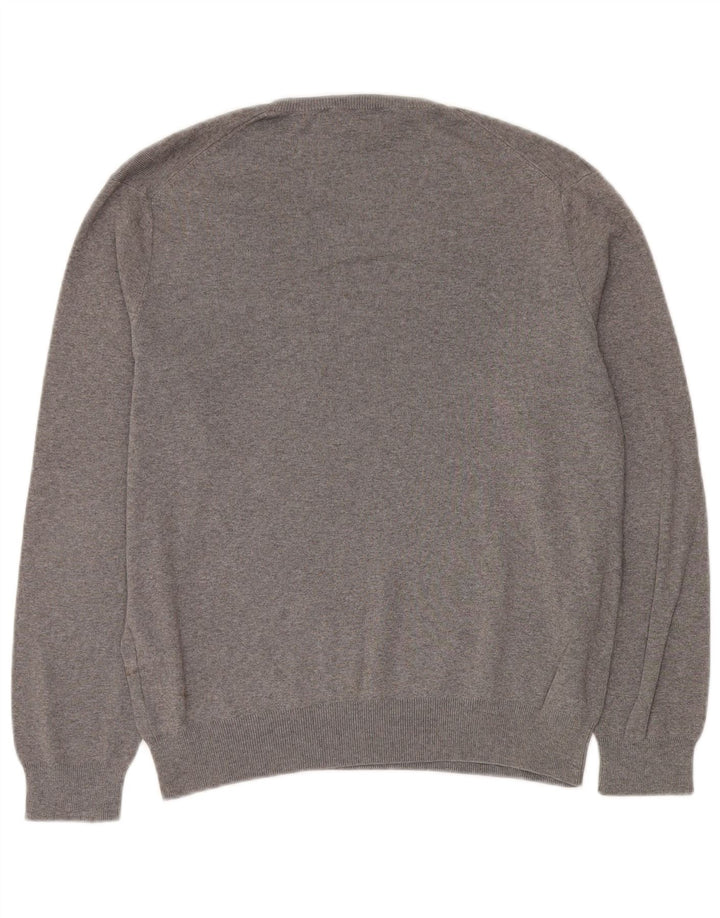 POLO RALPH LAUREN Maglione da uomo con scollo a V in cotone grigio medio