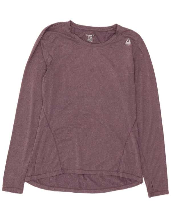 Top Reebok da donna a manica lunga UK 16 Large Purple Cotton