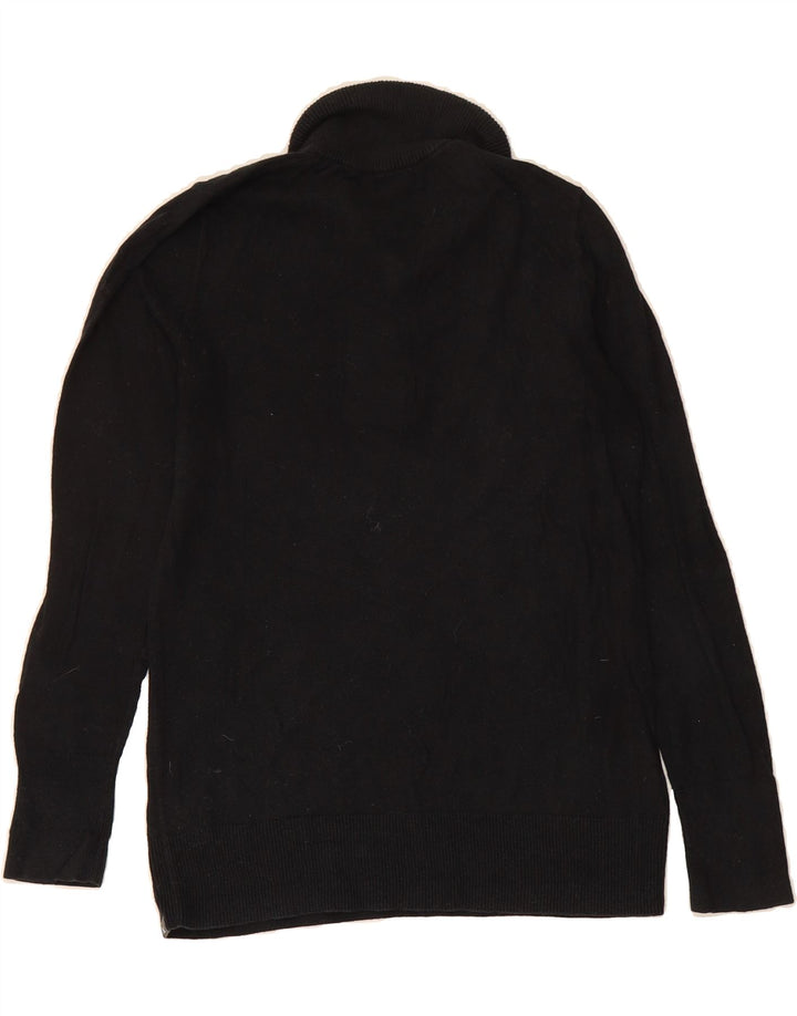 EDDIE BAUER Womens Button Neck Jumper Sweater UK 10 Small Black Cotton Vintage Eddie Bauer and Second-Hand Eddie Bauer from Messina Hembry 