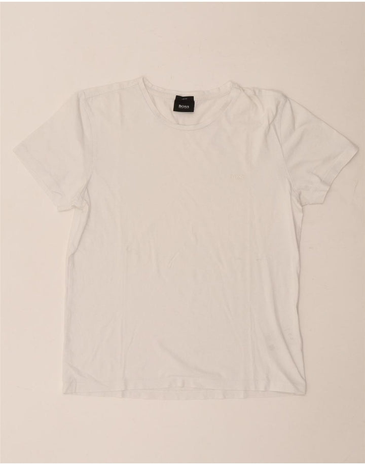 T-shirt da uomo slim fit Hugo Boss Top in cotone bianco medio