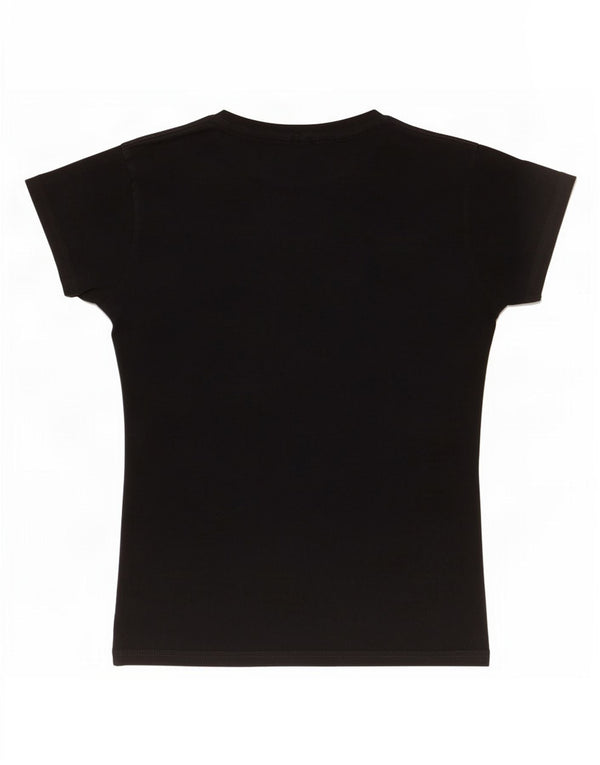 T-shirt grafica da donna Hard Rock Cafe Roma UK 12 cotone nero medio
