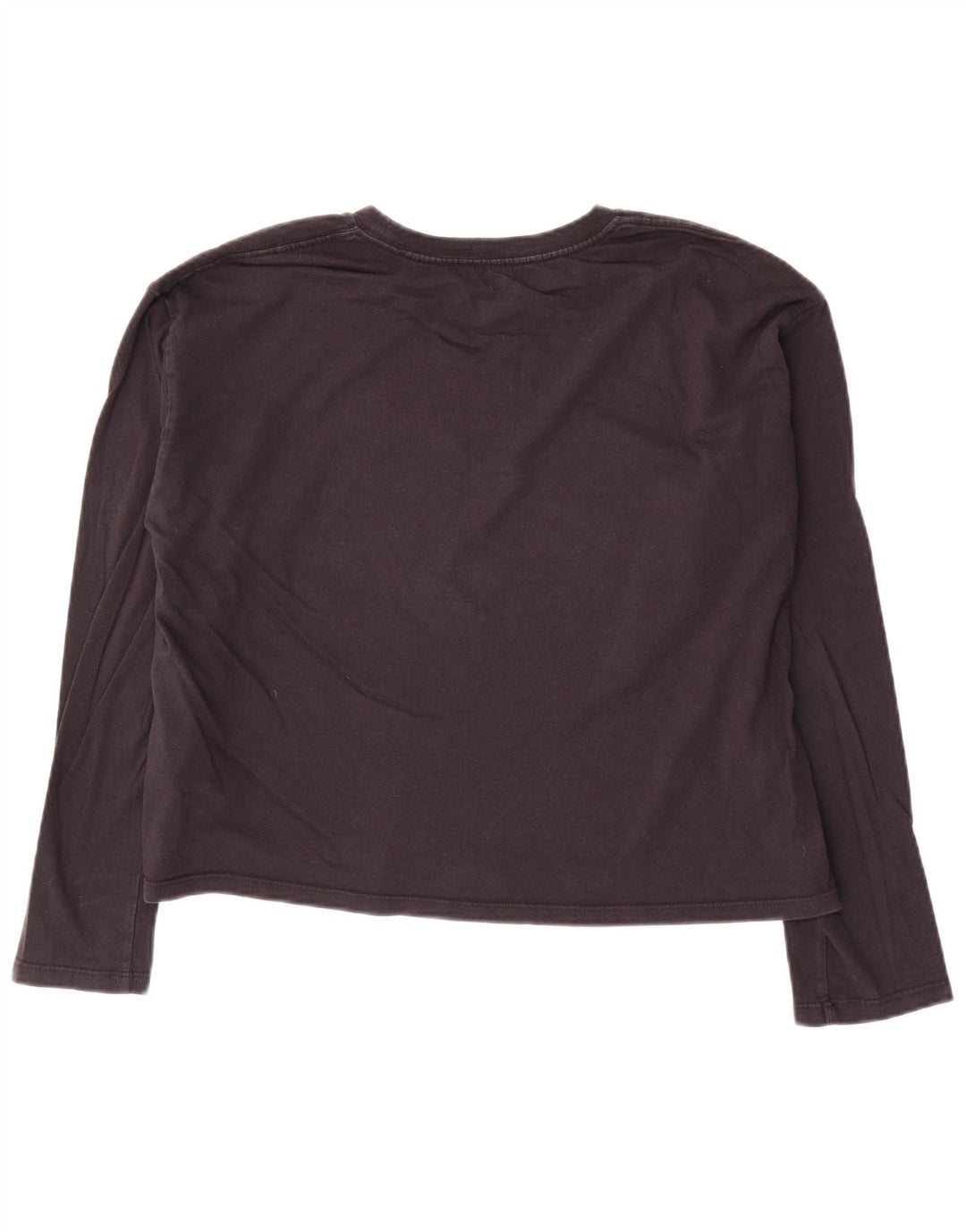Levi's Donna Crop Top Manica Lunga UK 14 Medio Blu Navy Cotone