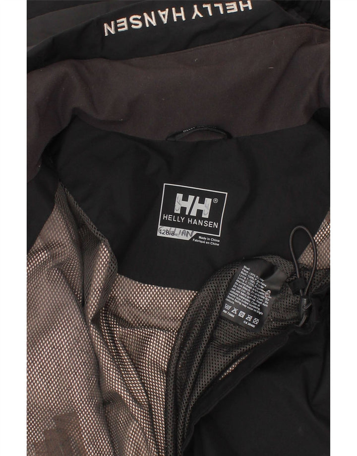 Giacca a vento con cappuccio da ragazzo Helly Hansen 7-8 anni in poliestere nero